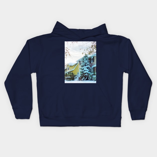 Steely Winter Sky Kids Hoodie by SusanSavad